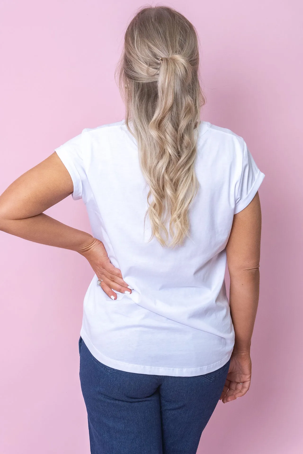 Manly Vee Tee in White - Foxwood sold by Always Alice product image thumbnail 5