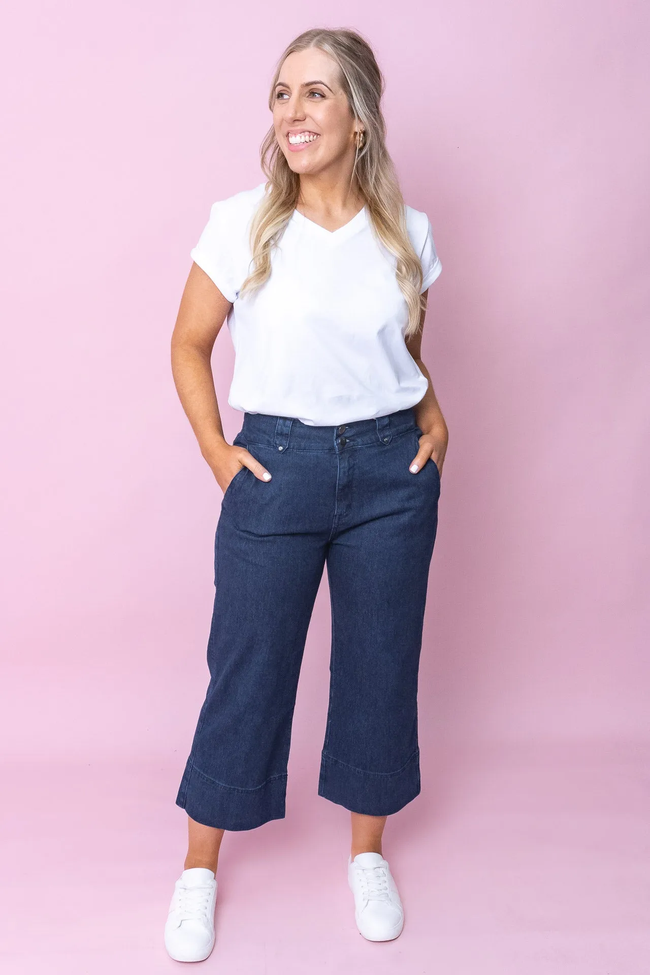 Manly Vee Tee in White - Foxwood sold by Always Alice product image thumbnail 3