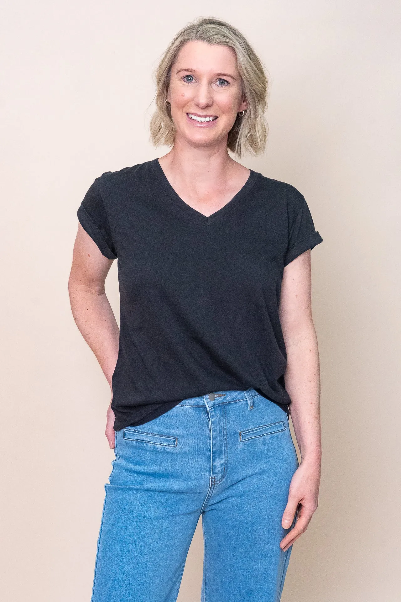 Manly Vee Tee in Black - Foxwood sold by Always Alice product image thumbnail 2