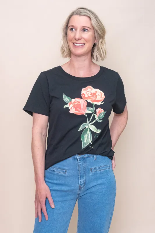 Bloom Tee in Washed Black - Foxwood - Final Sale sold by Always Alice