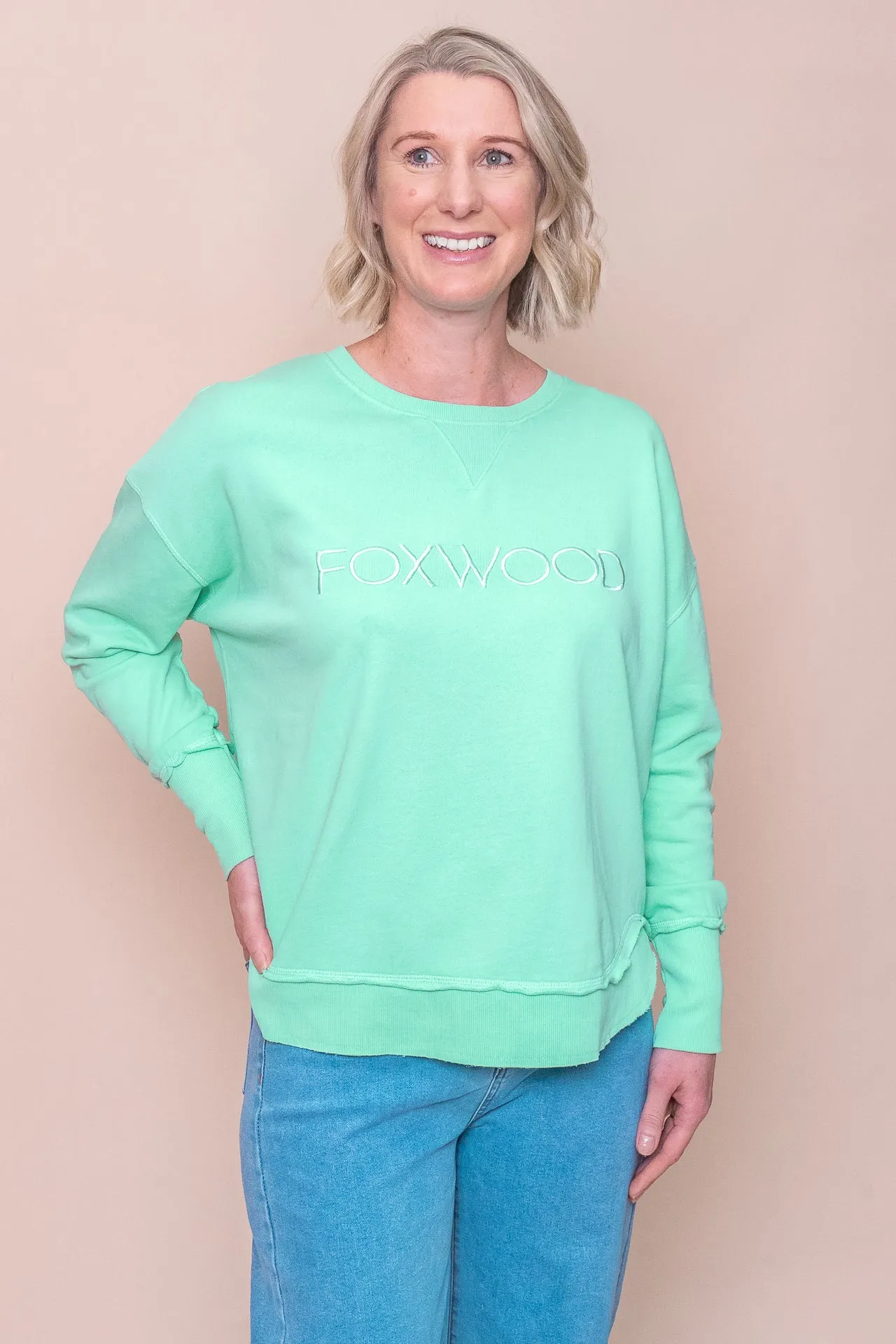 Simplified Crew in Neon Mint - Foxwood sold by Always Alice