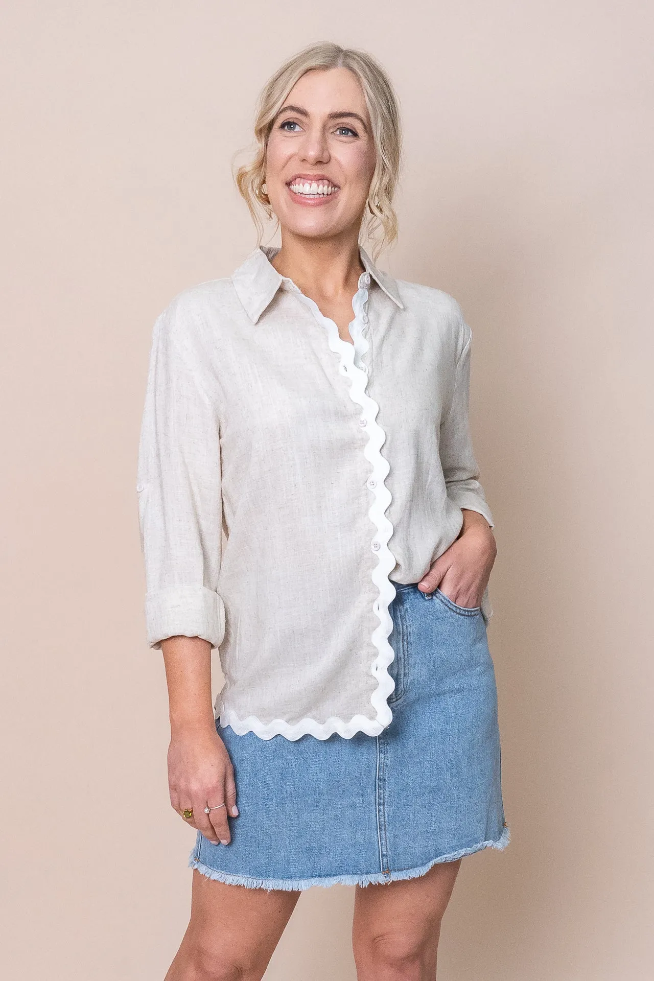 Becci Shirt in Sand - Final Sale sold by Always Alice product image thumbnail 2