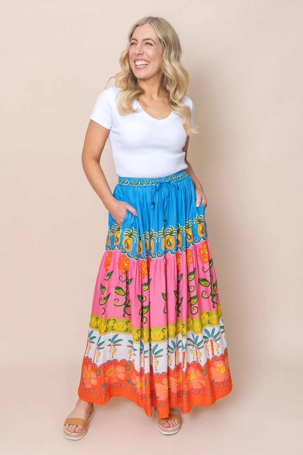 Moana Skirt in Blue Multi - Final Sale sold by Always Alice