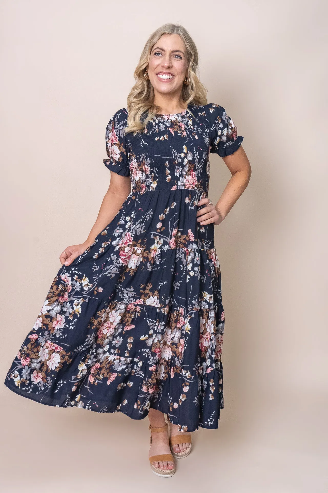 Hillary Midi Dress in Navy sold by Always Alice