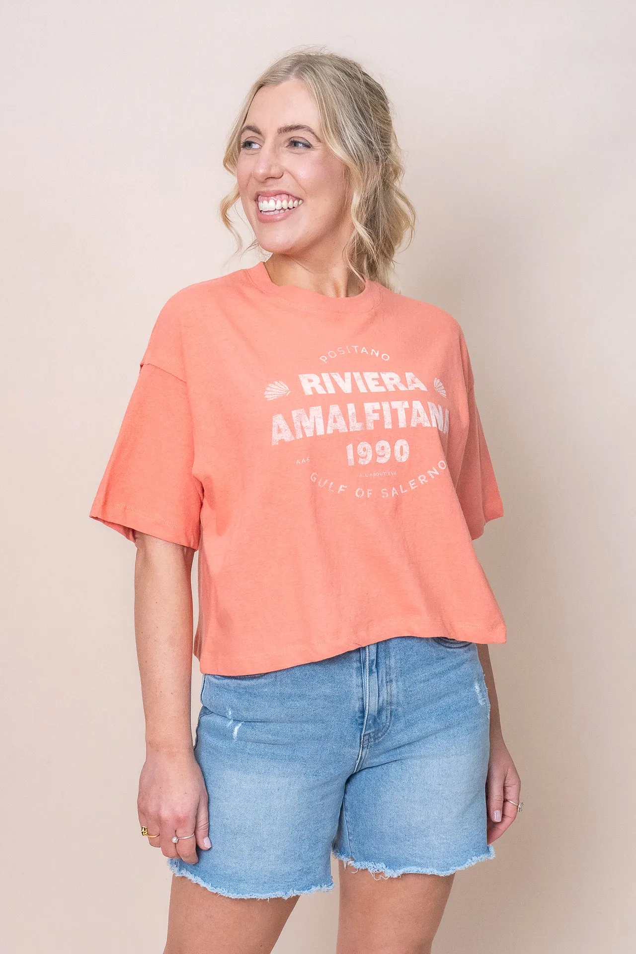 Riviera Oversized Crop Tee in Rose - All About Eve - Final Sale sold by Always Alice product image thumbnail 2
