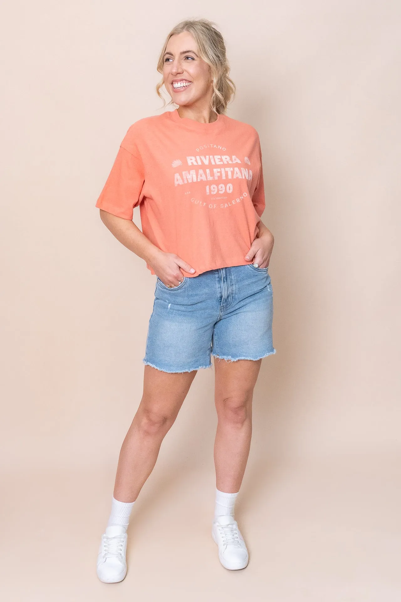 Riviera Oversized Crop Tee in Rose - All About Eve - Final Sale sold by Always Alice