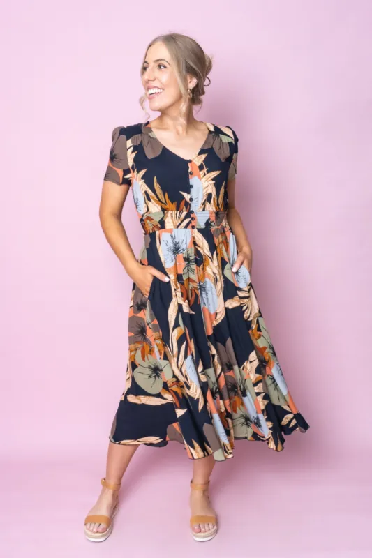 Hazel Dress in Navy Multi sold by Always Alice