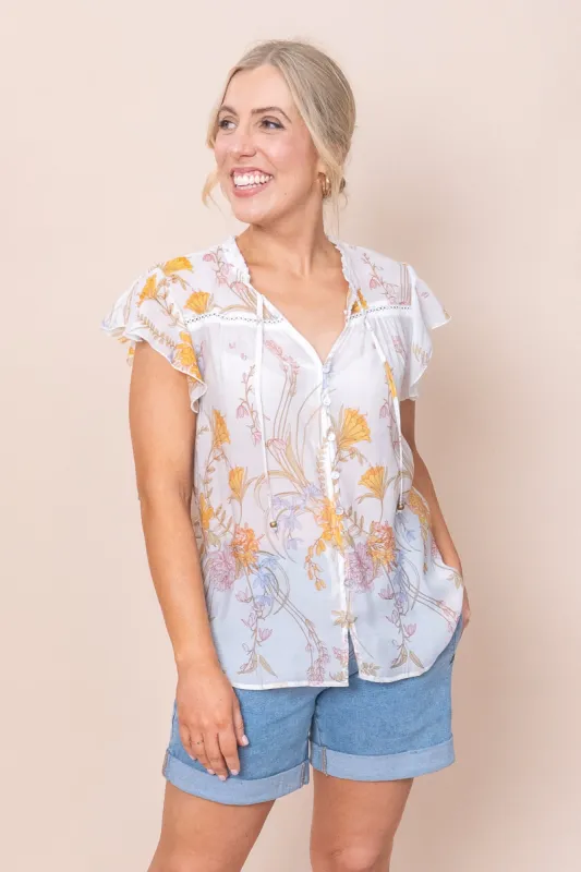 Nerissa Top in White sold by Always Alice