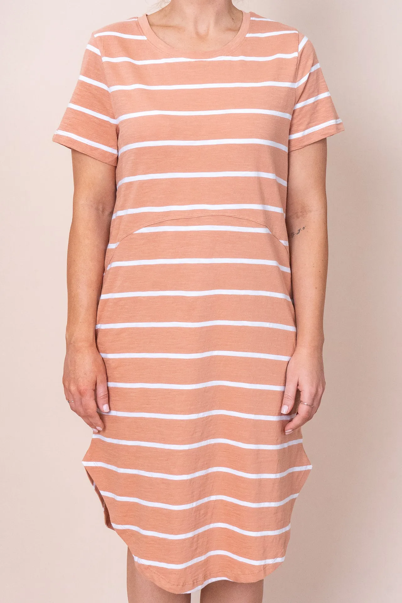 Bay Stripe Dress in Clay/White Stripe - Foxwood - Final Sale sold by Always Alice product image thumbnail 4