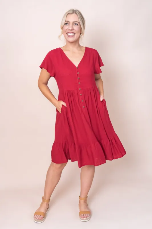 Harlow Dress in Red sold by Always Alice