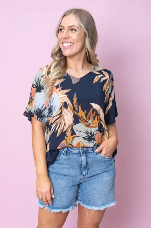 Elsie Top in Navy - Final Sale sold by Always Alice