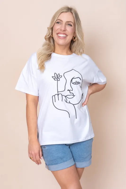 Glory Tee in White sold by Always Alice