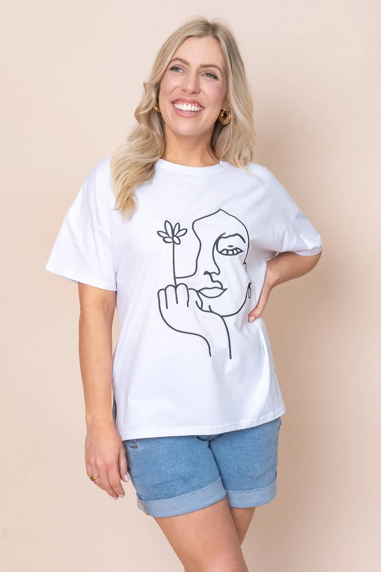 Glory Tee in White sold by Always Alice