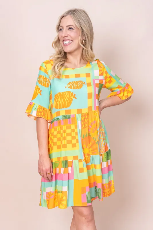 Maryanne Dress in Orange Multi - Final Sale sold by Always Alice