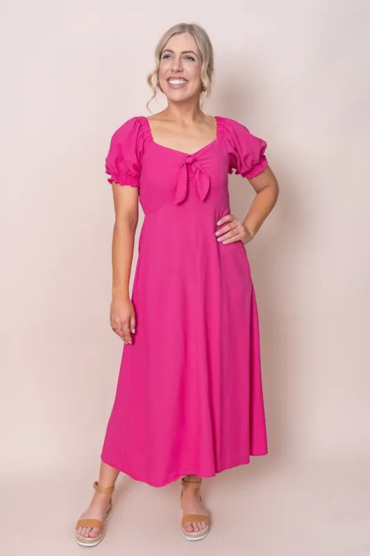 Sienna Midi Dress in Pink sold by Always Alice