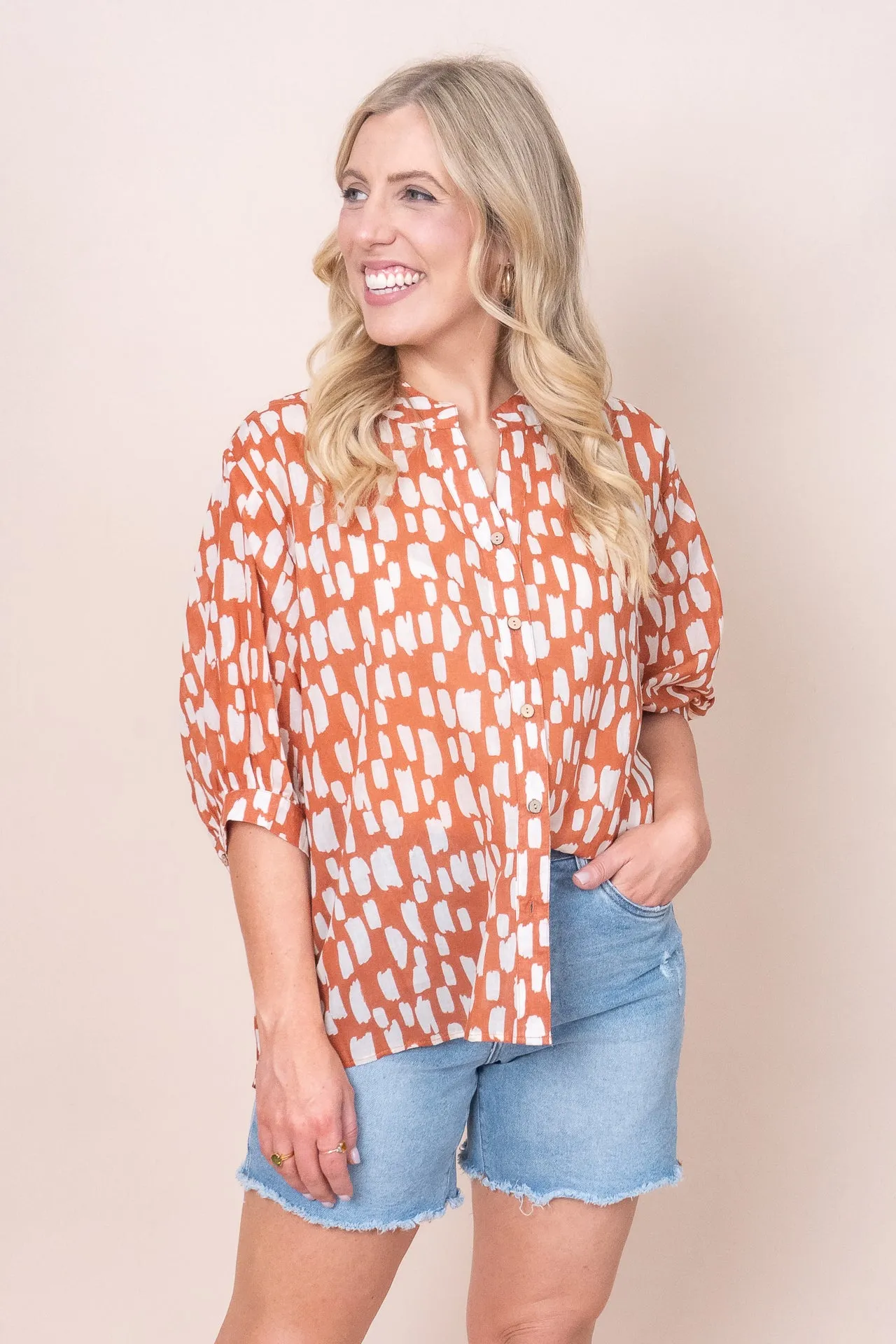 Evie Shirt in Rust sold by Always Alice