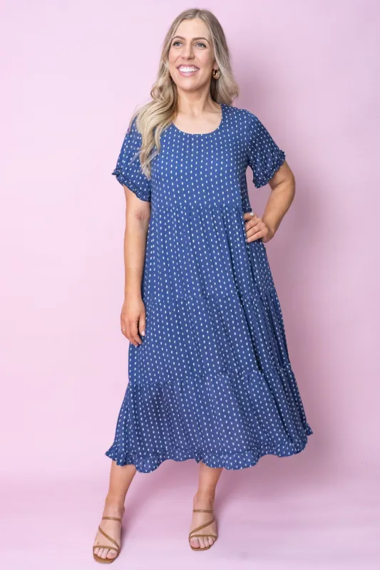 Jensen Midi Dress in Navy sold by Always Alice