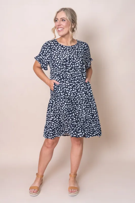 Tia Speckled Dress in Navy sold by Always Alice