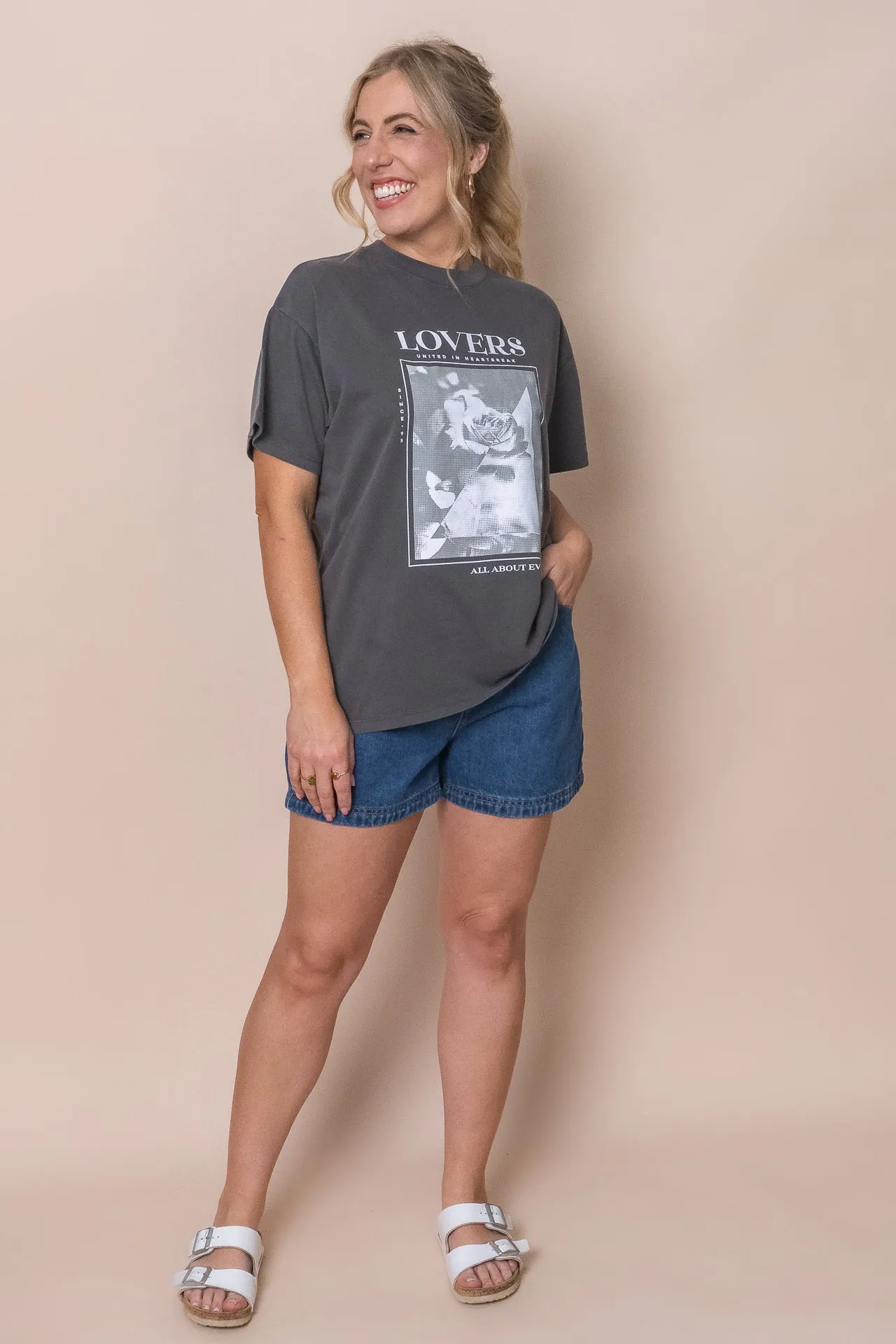 Lovers O/S Tee in Charcoal - All About Eve - Final Sale sold by Always Alice product image thumbnail 2