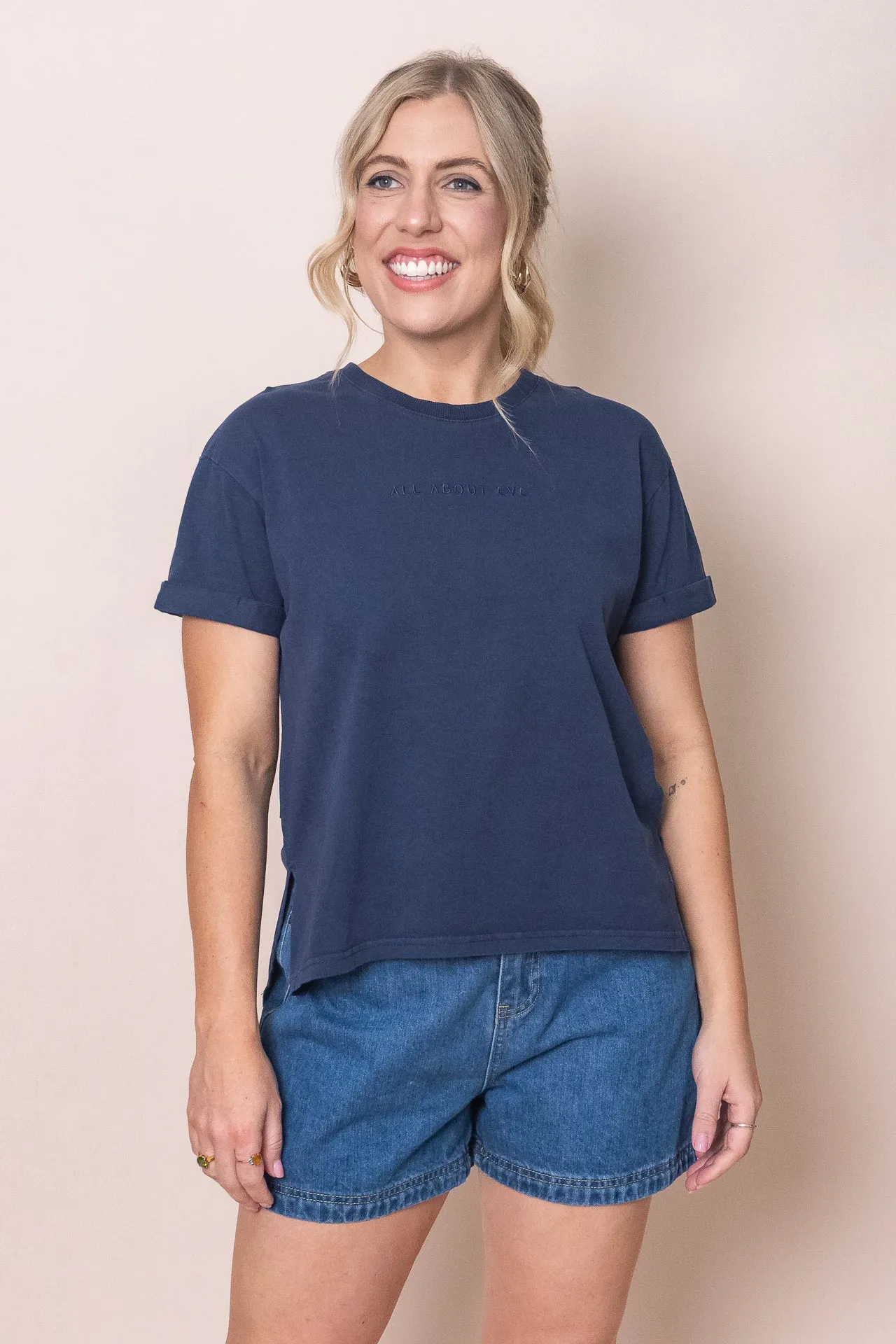 AAE Washed Tee in Navy - All About Eve sold by Always Alice