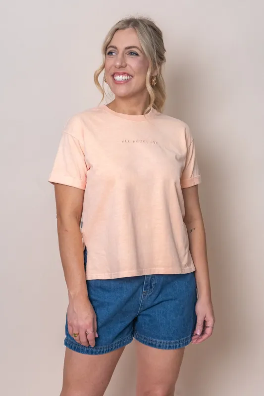 AAE Washed Tee in Orange - All About Eve sold by Always Alice