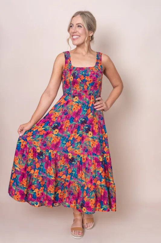 Jane Midi Dress in Fuchsia sold by Always Alice