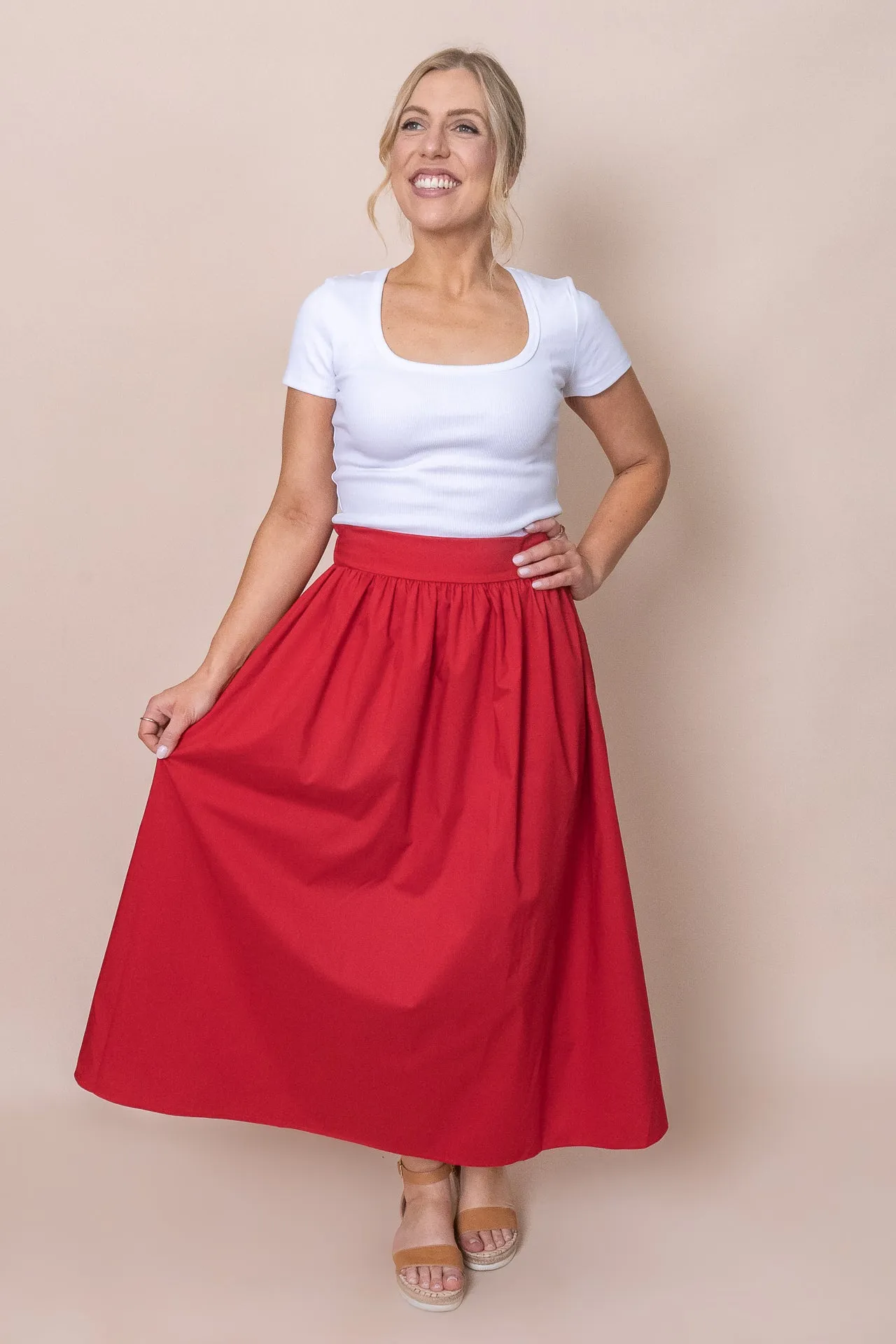 Rachel Skirt in Red sold by Always Alice