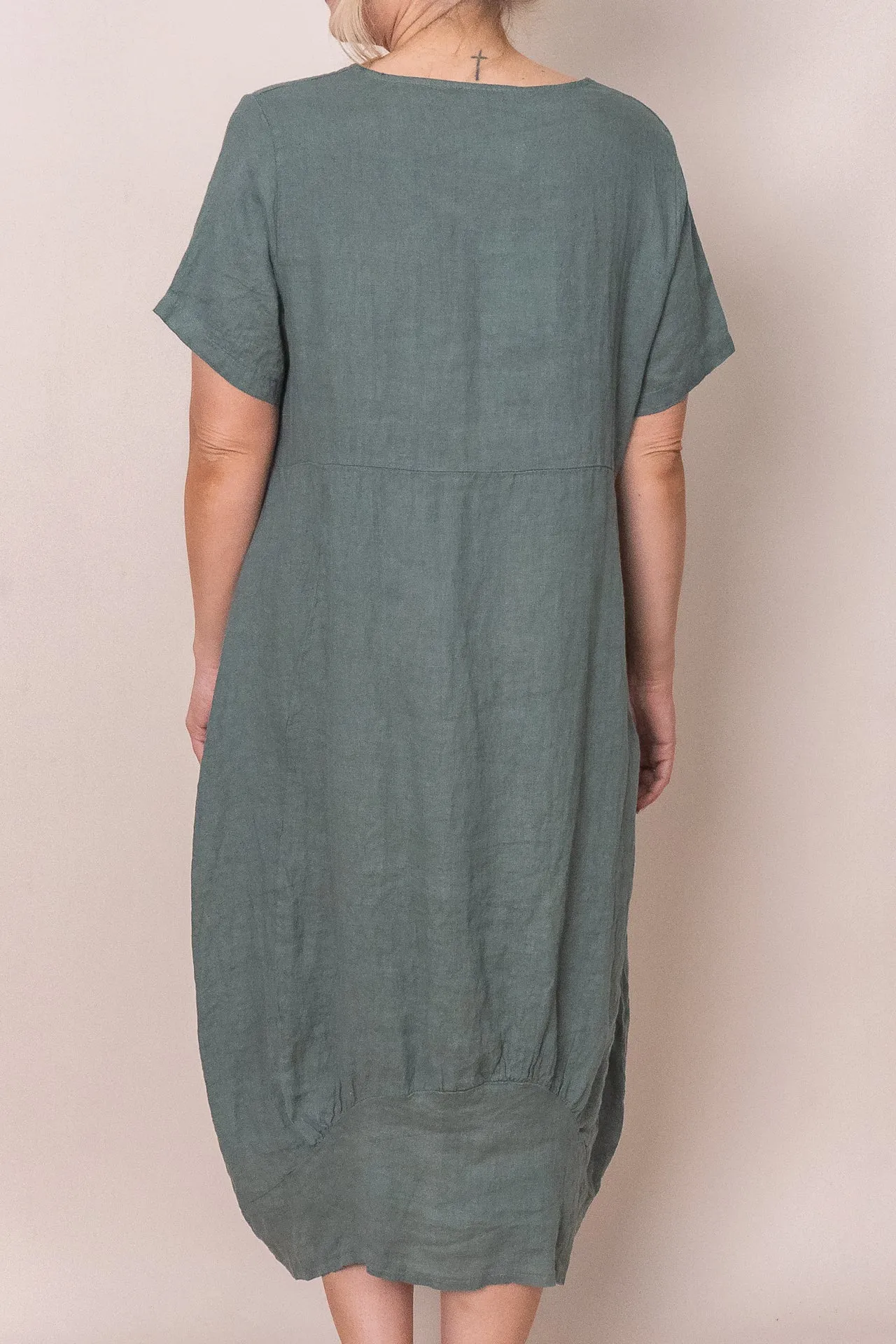 Grier Linen Midi Dress in Khaki sold by Always Alice product image thumbnail 5