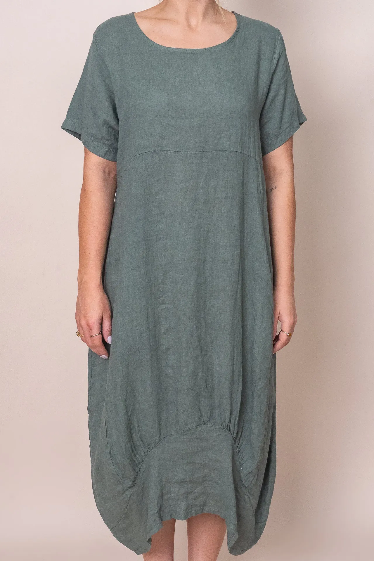 Grier Linen Midi Dress in Khaki sold by Always Alice product image thumbnail 3
