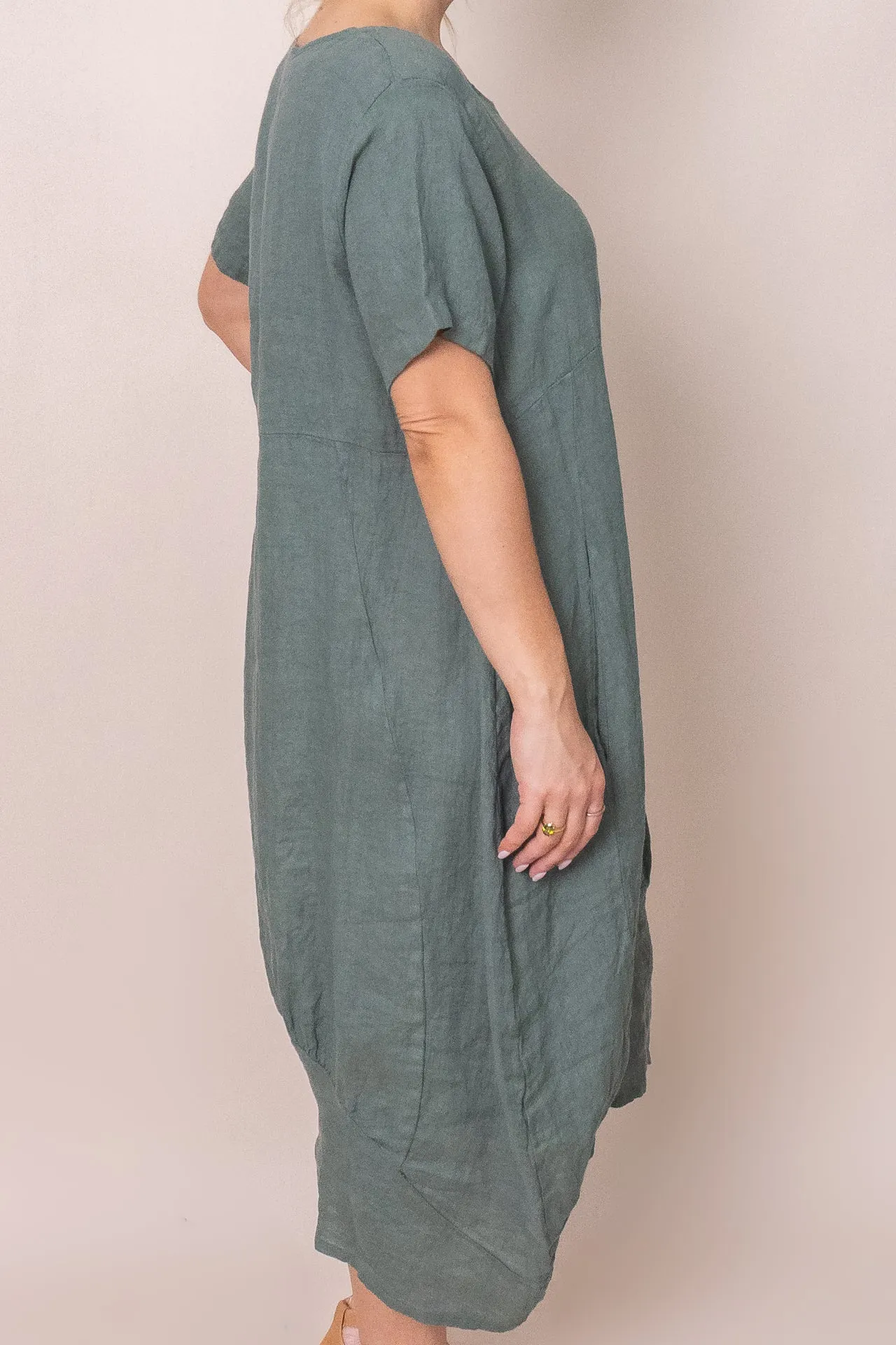 Grier Linen Midi Dress in Khaki sold by Always Alice product image thumbnail 4