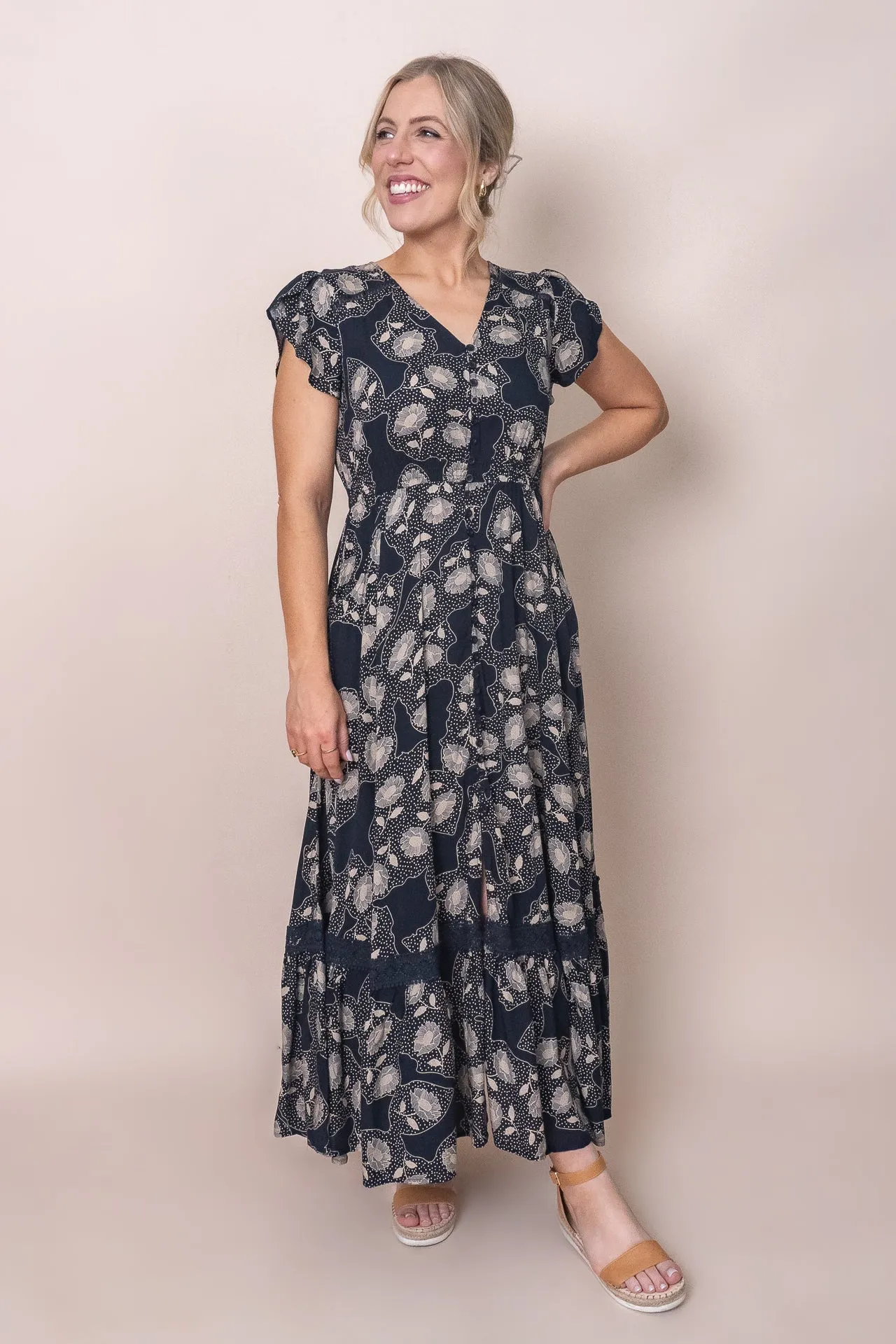 Maria Maxi Dress in Navy sold by Always Alice