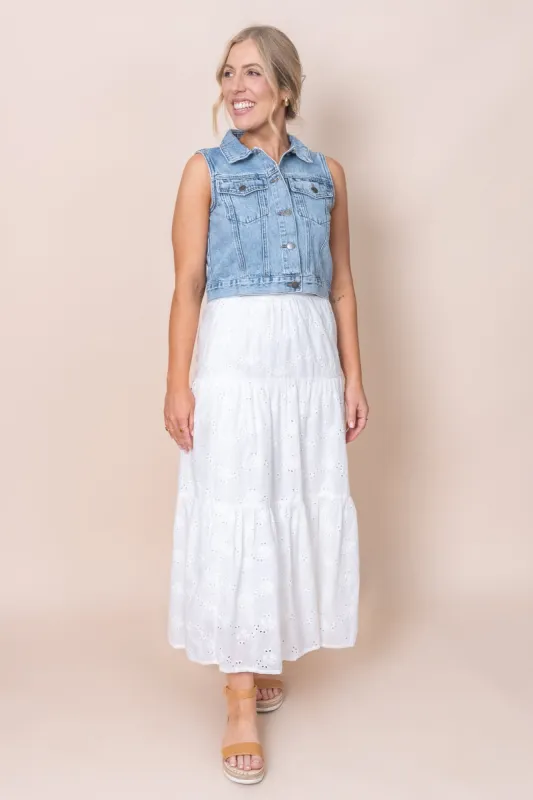 Sutton Broderie Maxi Skirt in Vintage White - All About Eve - Final Sale sold by Always Alice