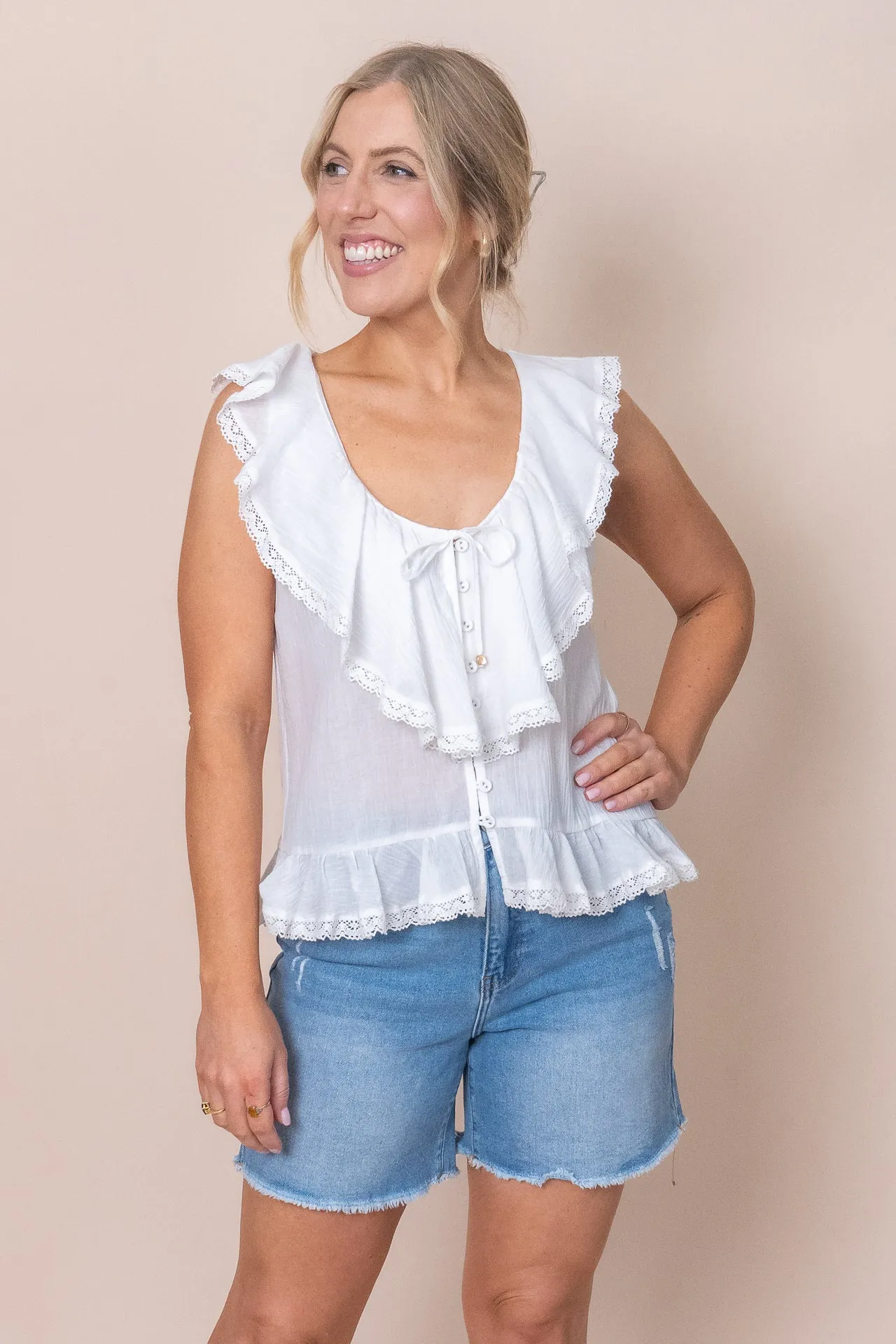 Edna Top in White sold by Always Alice