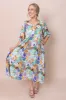 Zandra Midi Dress in Green Multi sold by Always Alice