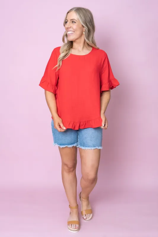 Bo Top in Red - Final Sale sold by Always Alice