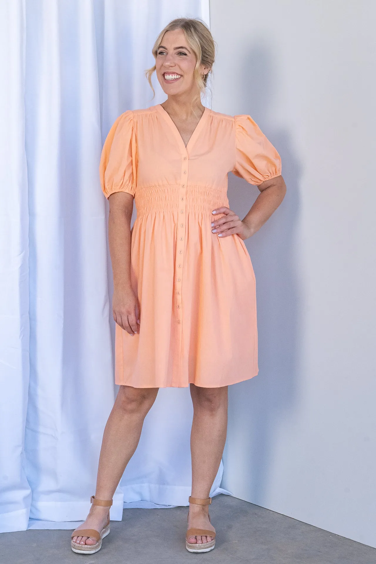 Zara Cotton Dress in Apricot sold by Always Alice product image thumbnail 2