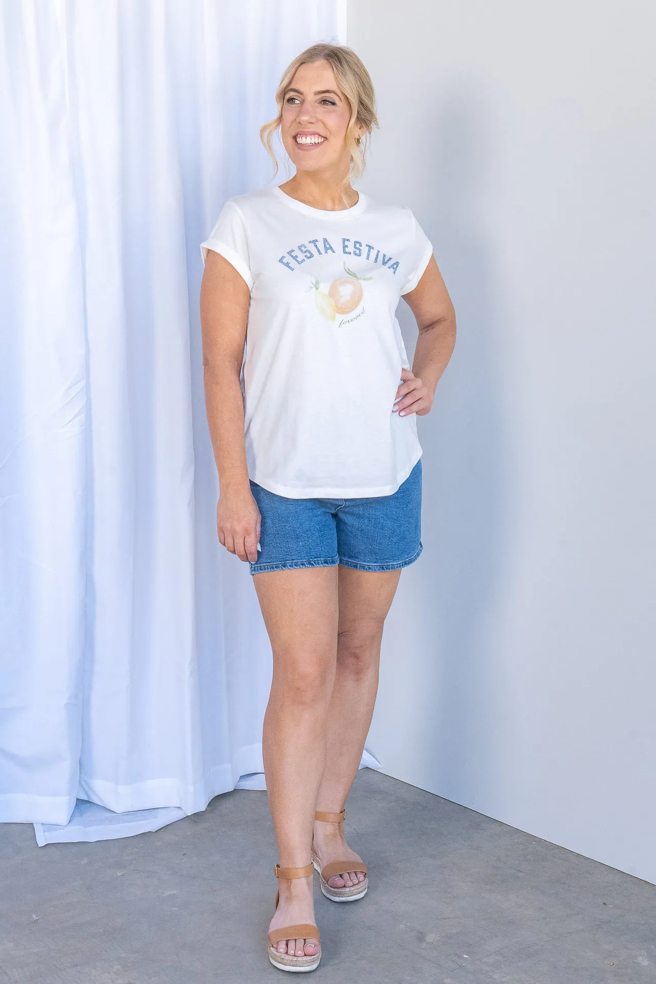 Italian Summer Tee in Vintage White - Foxwood - Final Sale sold by Always Alice product image thumbnail 3