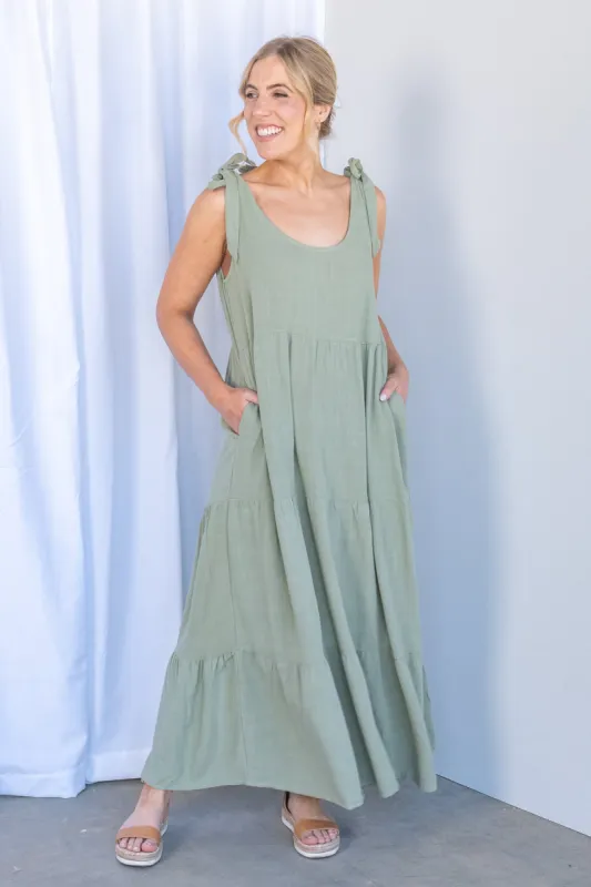 Zee Dress in Sage sold by Always Alice