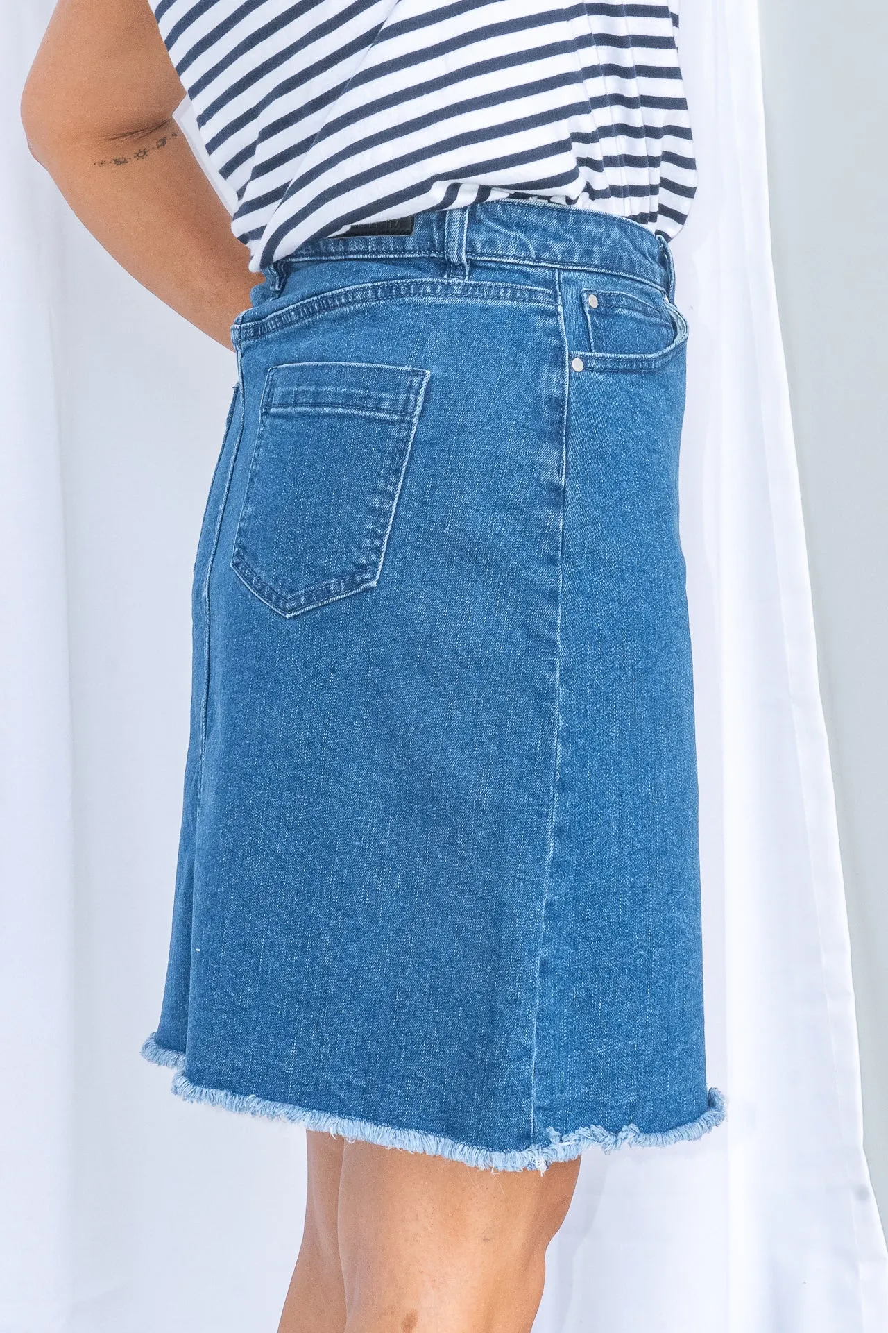 Belle Skirt in Mid Denim - Foxwood sold by Always Alice product image thumbnail 5