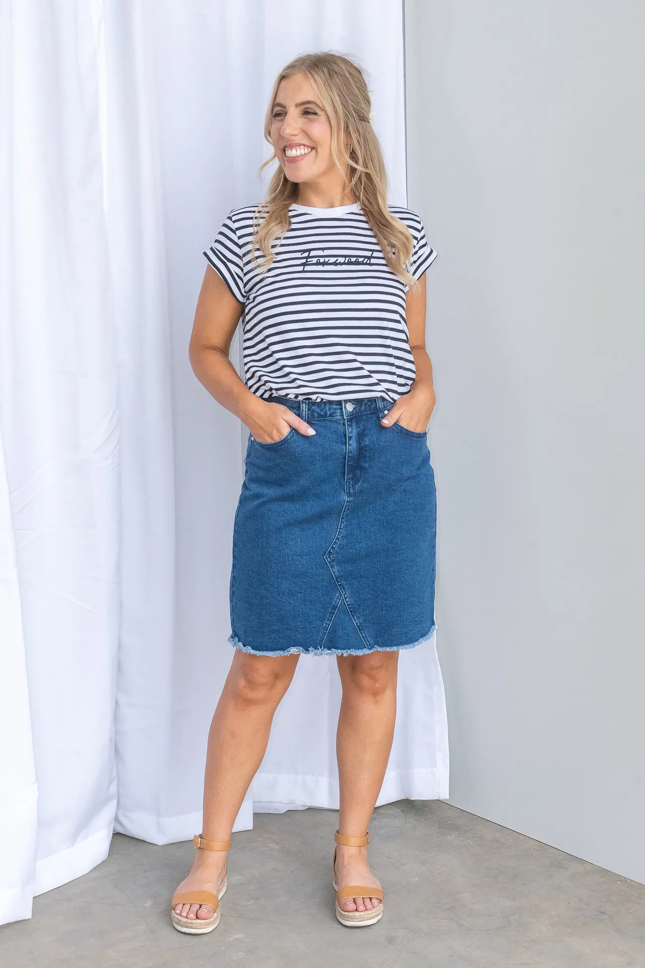 Belle Skirt in Mid Denim - Foxwood sold by Always Alice product image thumbnail 4
