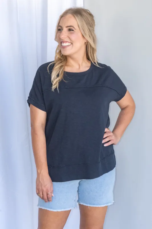 Allison Tee in Dark Sapphire - Foxwood made by Foxwood Clothing