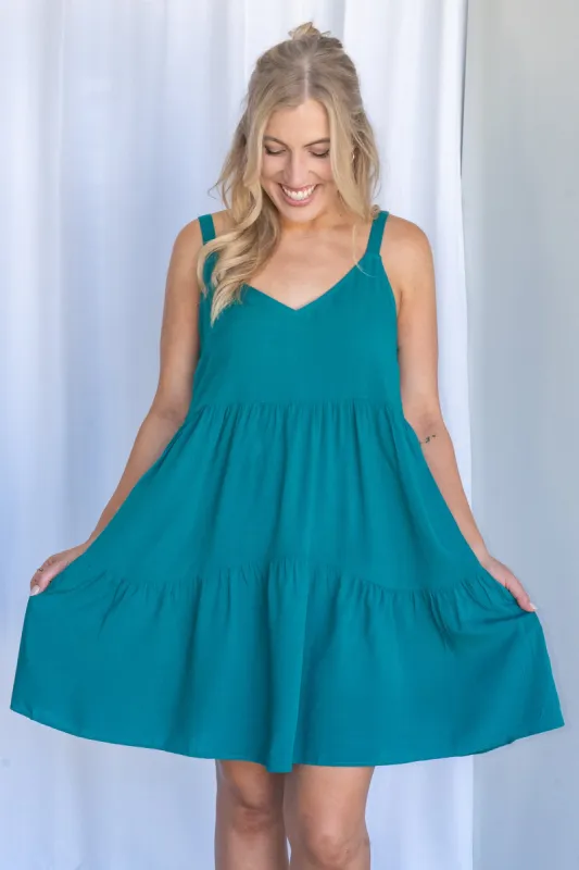 Aurora Dress in Teal - Final Sale sold by Always Alice
