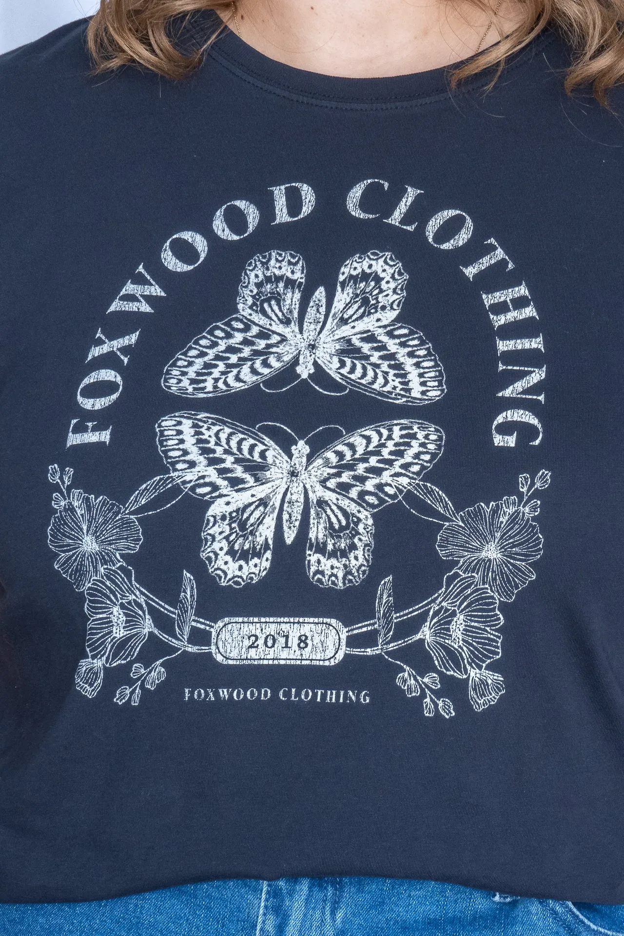 Vintage Butterfly Tee in Washed Black - Foxwood - Final Sale sold by Always Alice product image thumbnail 4