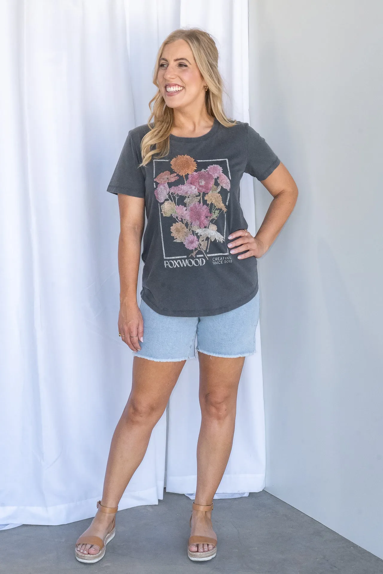 In Bloom Tee in Washed Black - Foxwood - Final Sale sold by Always Alice product image thumbnail 3