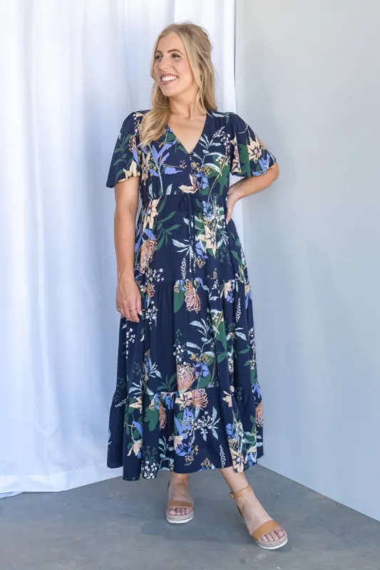 Wildflower Maxi Dress in Navy sold by Always Alice