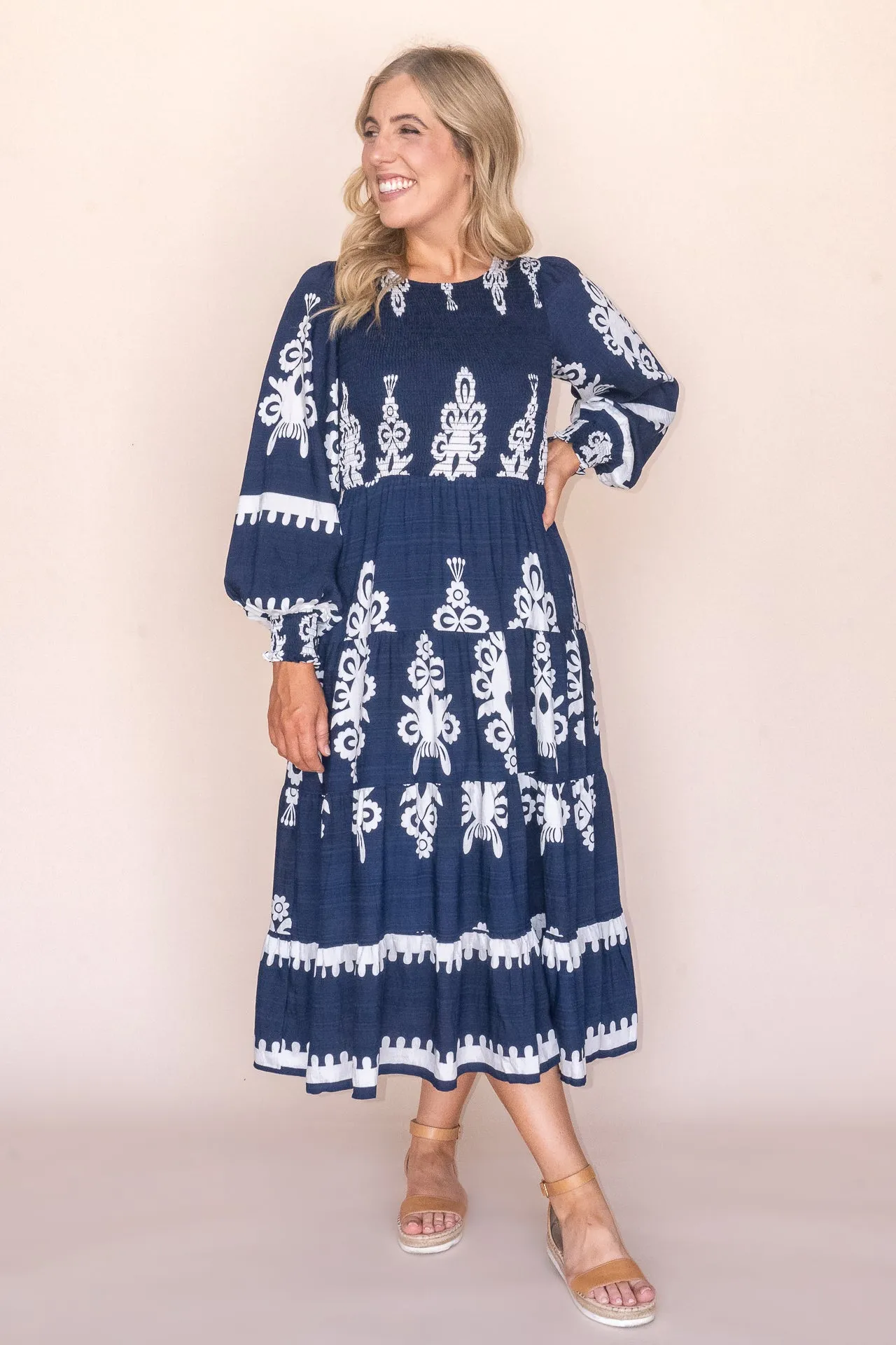 Whisper Midi Dress in Navy sold by Always Alice product image thumbnail 2