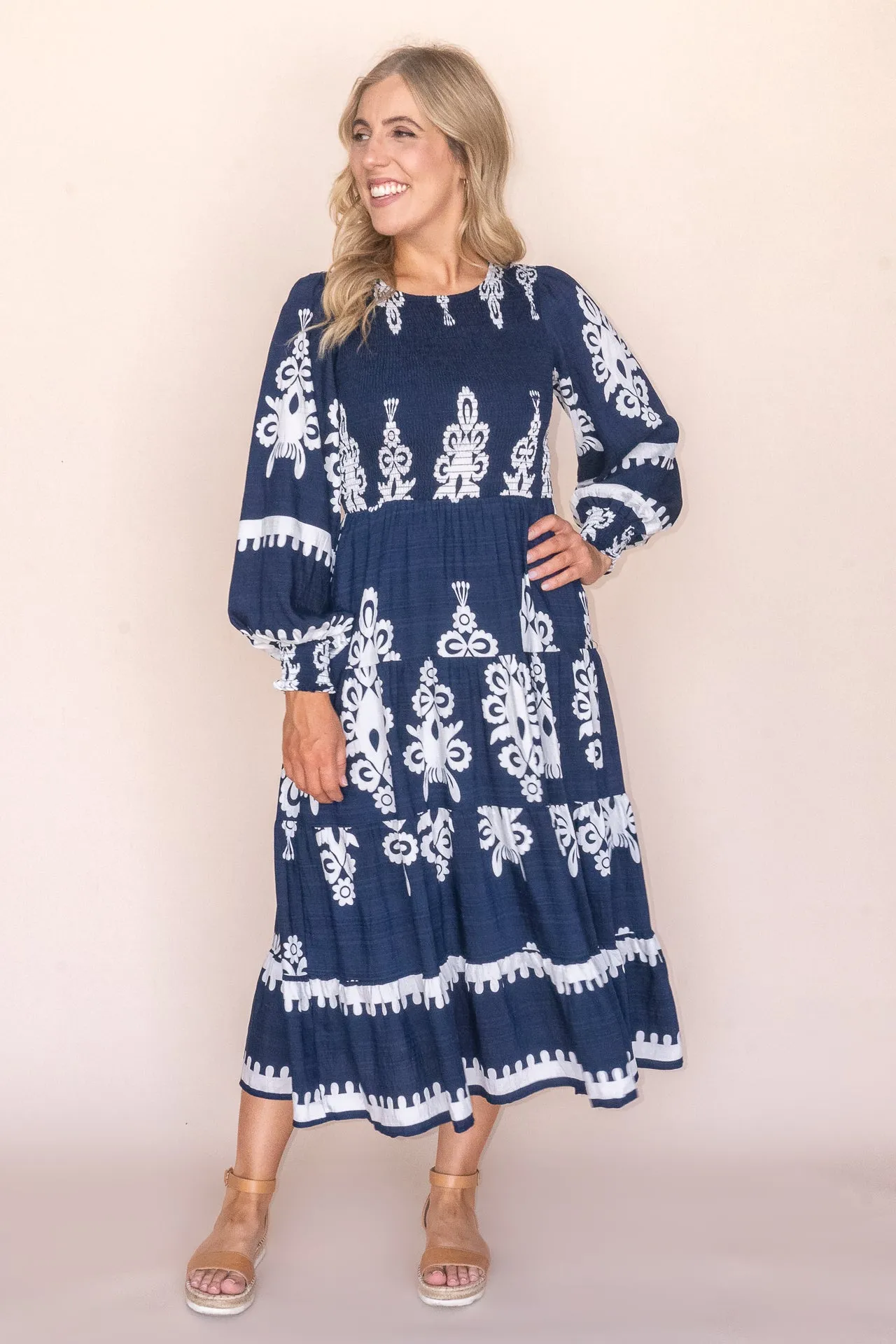 Whisper Midi Dress in Navy sold by Always Alice product image thumbnail 3