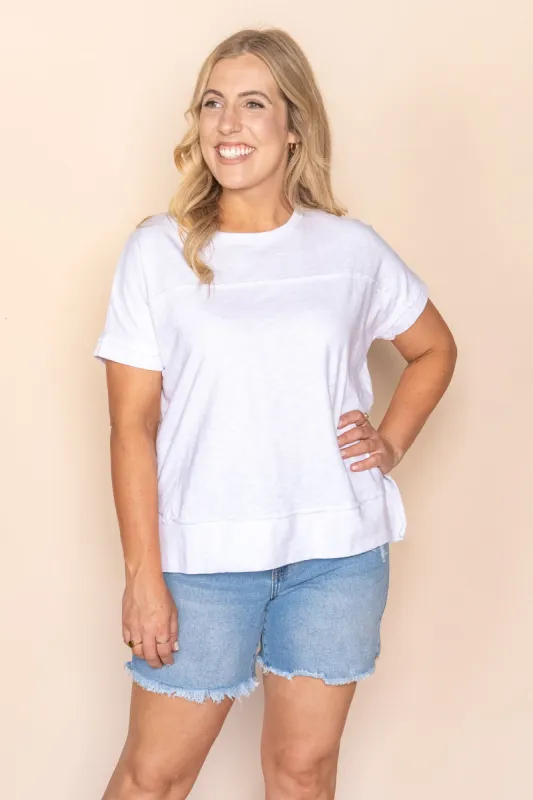 Allison Tee in White - Foxwood sold by Always Alice