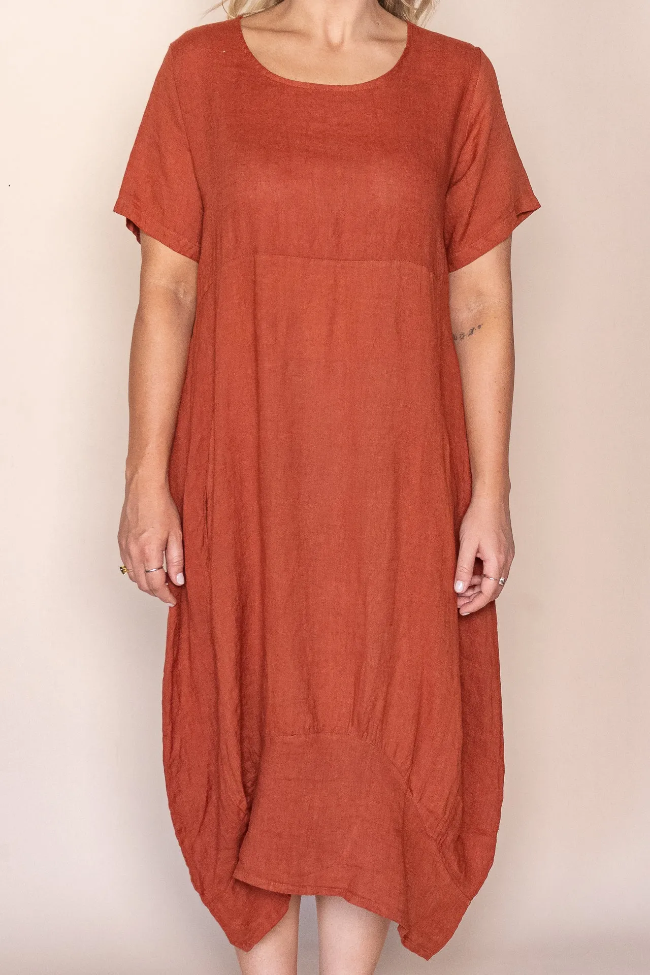 Grier Linen Midi Dress in Rust sold by Always Alice product image thumbnail 5