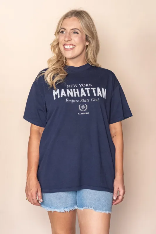 Manhattan Oversized Tee in Navy - All About Eve sold by Always Alice